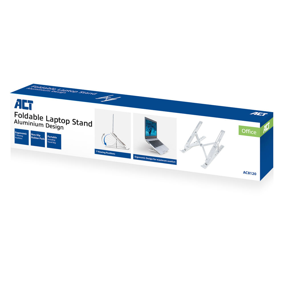 Foldable laptop stand aluminium 7 positions height adjustable