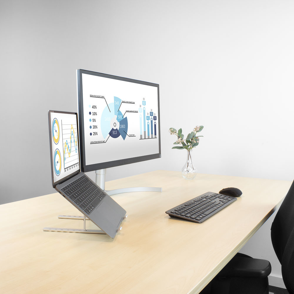 Foldable laptop stand aluminium 7 positions height adjustable