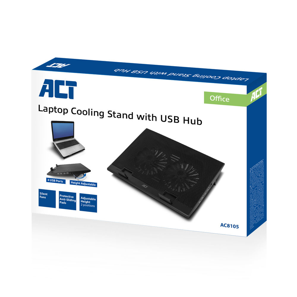 Laptop Stand With Fan 2 Positions Height Adjustable 4-port Hub