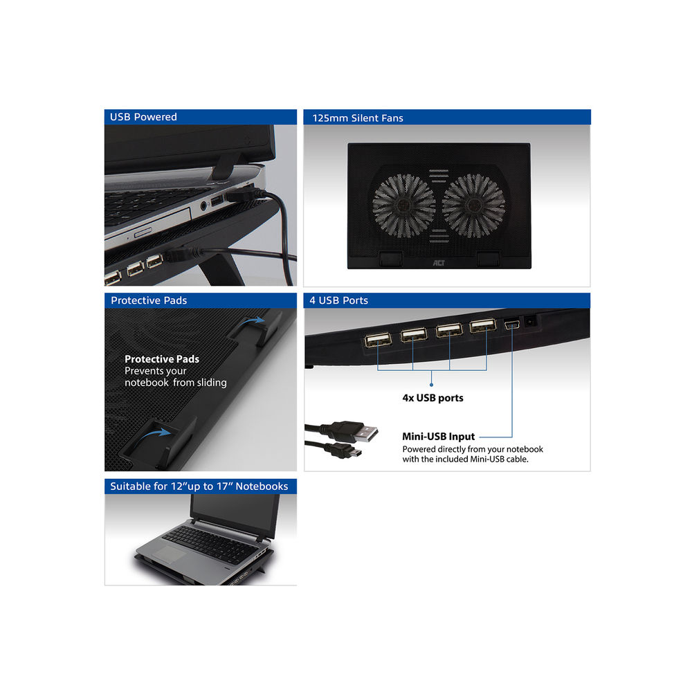Laptop Stand With Fan 2 Positions Height Adjustable 4-port Hub