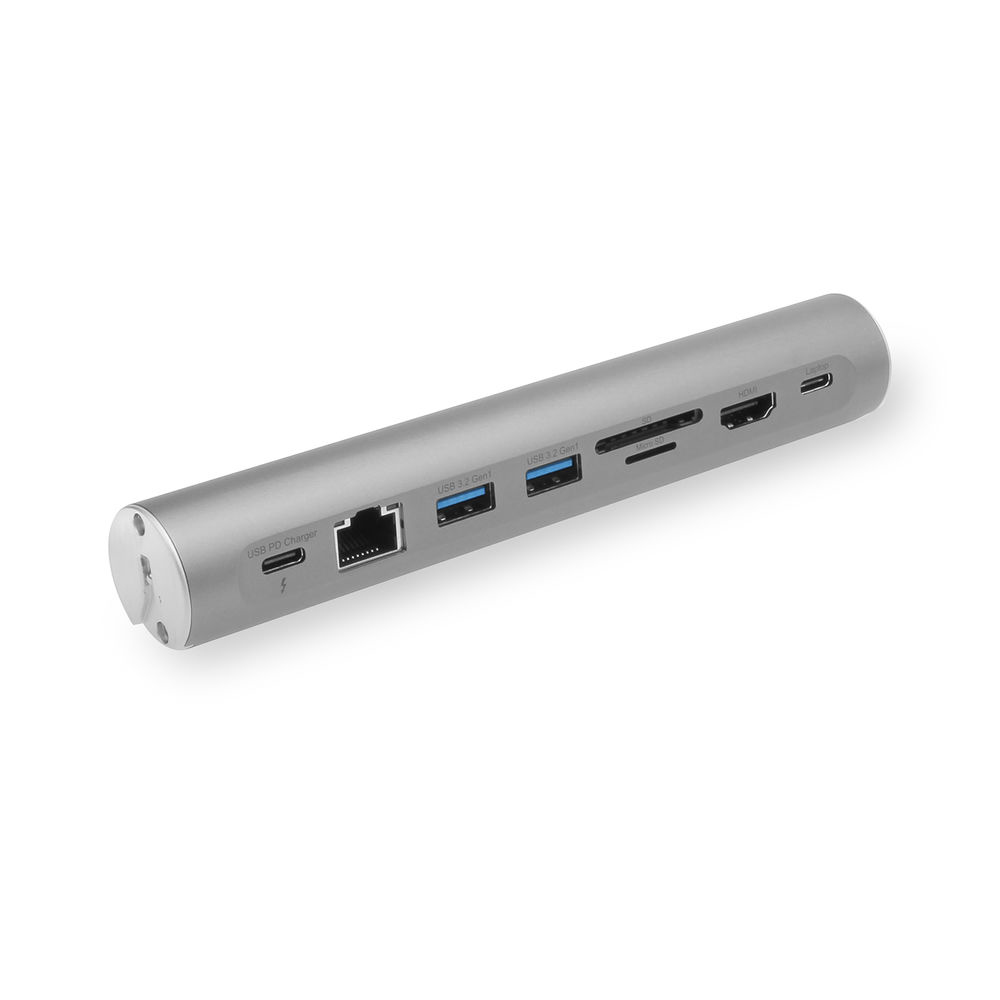 Laptop Stand Aluminium, Stepless Height Adjustable Detachable USB-C Docking Station