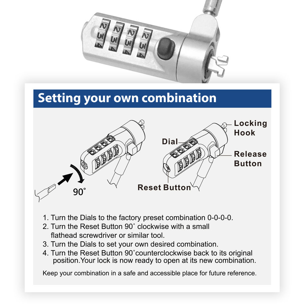 Nano Laptop Lock With Combination Lock