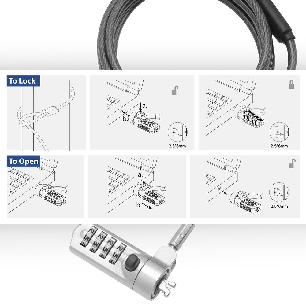 Nano Laptop Lock With Combination Lock
