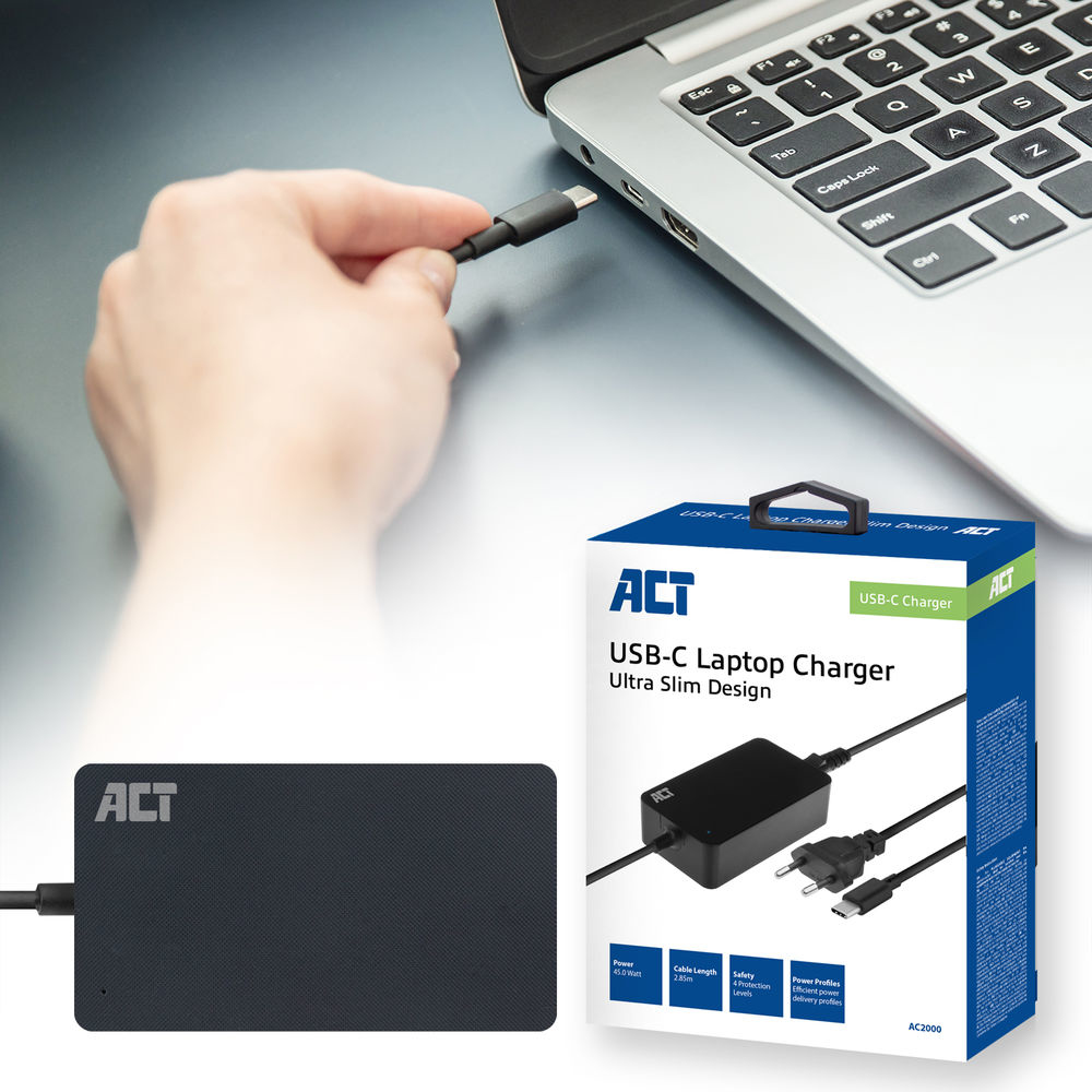 USB-c Laptop Charger With Power Delivery Profiles 45w