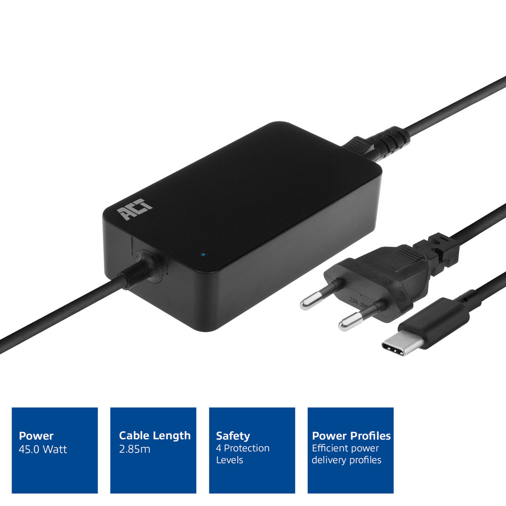 USB-c Laptop Charger With Power Delivery Profiles 45w