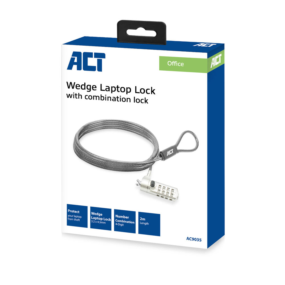 Wedge Laptop Lock With Combination Lock