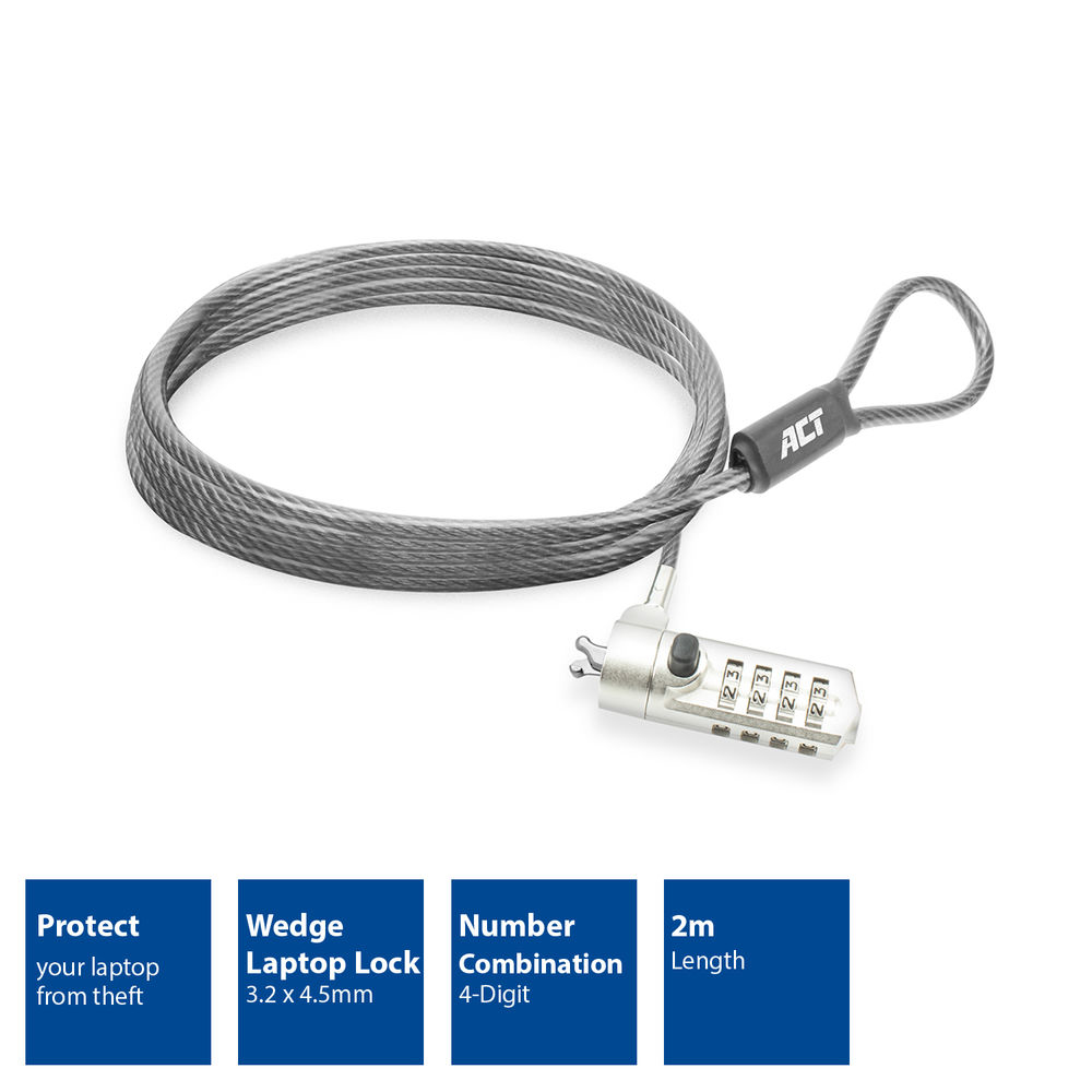 Wedge Laptop Lock With Combination Lock