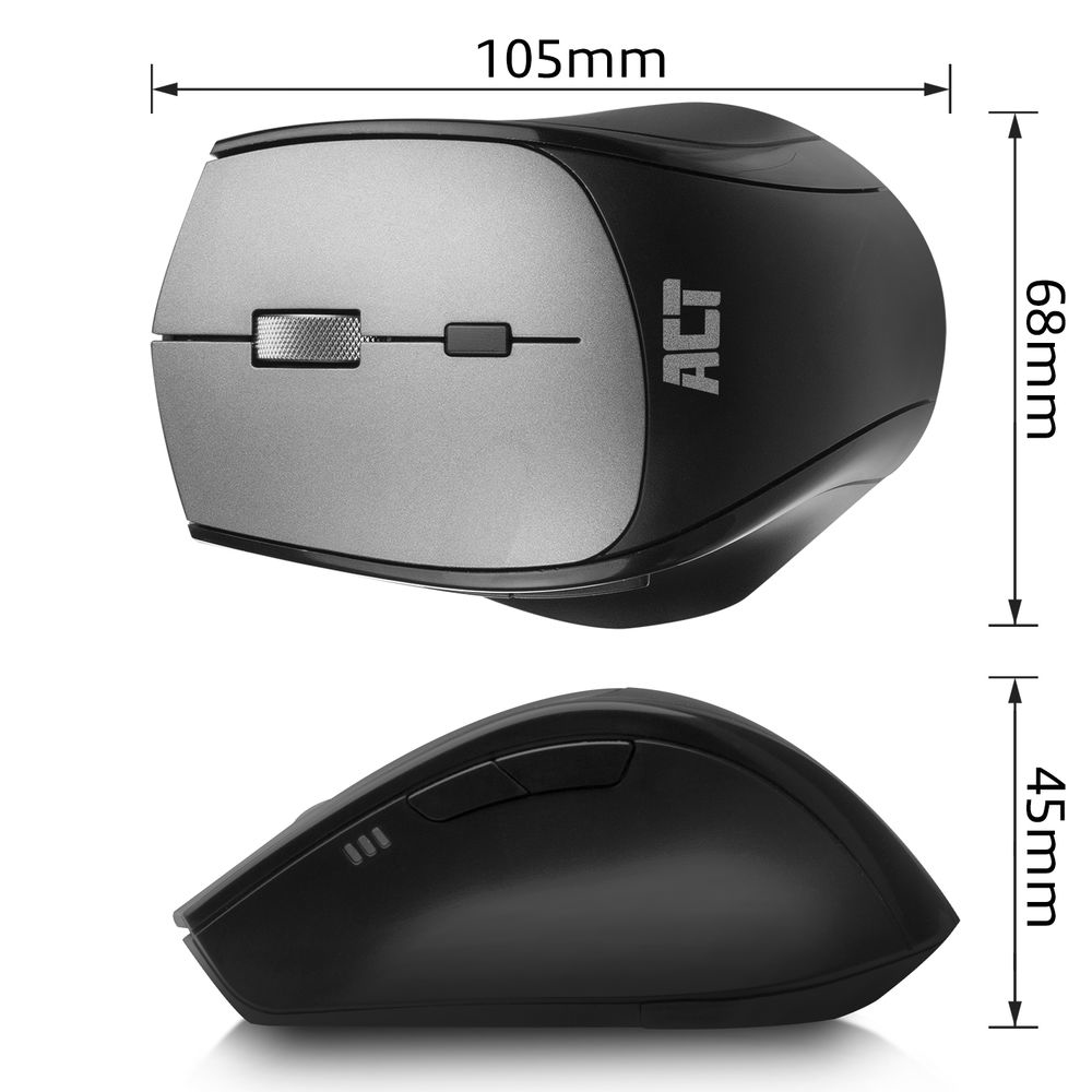 Wireless Dual-connect Mouse Silent Click 2400 Dpi Black