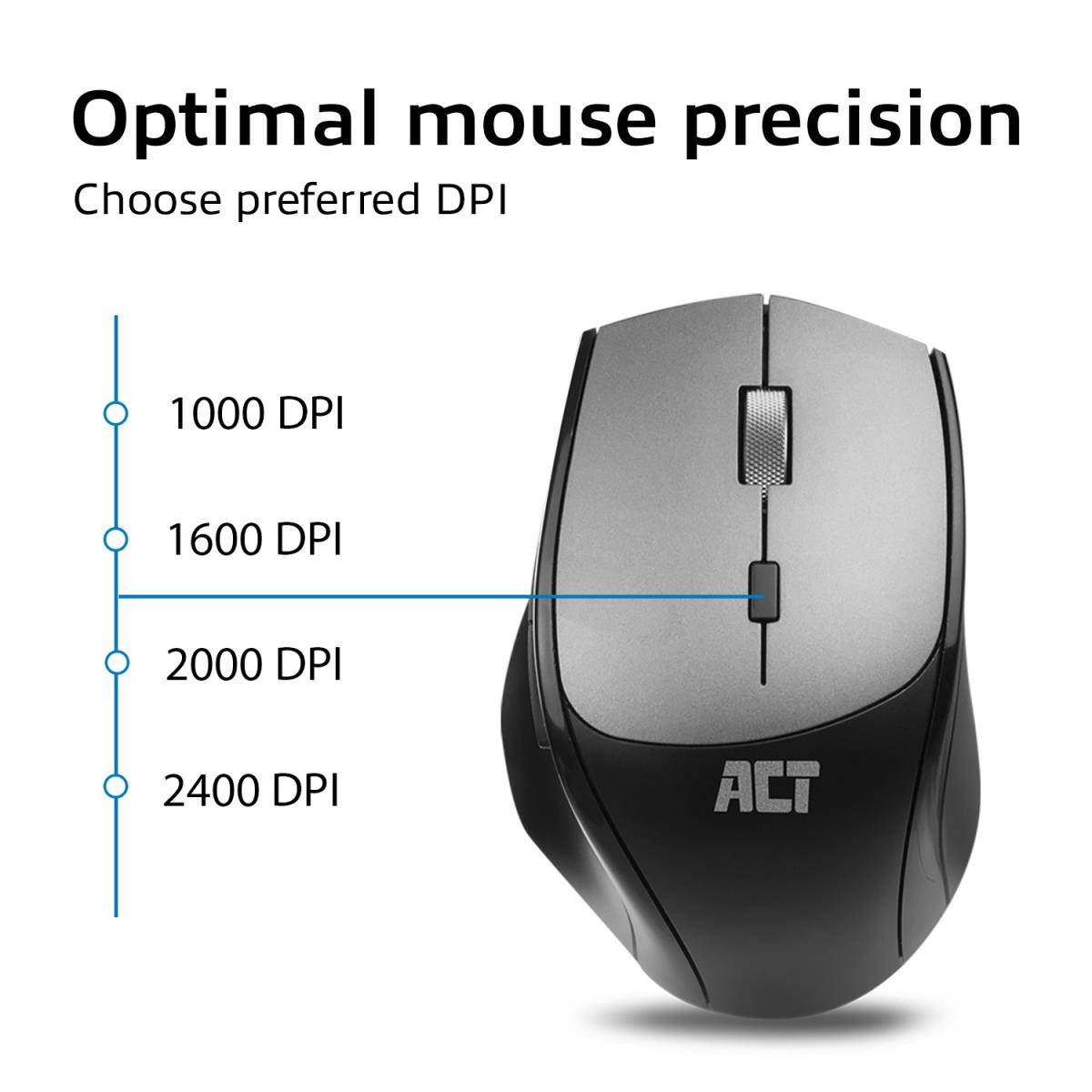 Wireless Dual-connect Mouse Silent Click 2400 Dpi Black