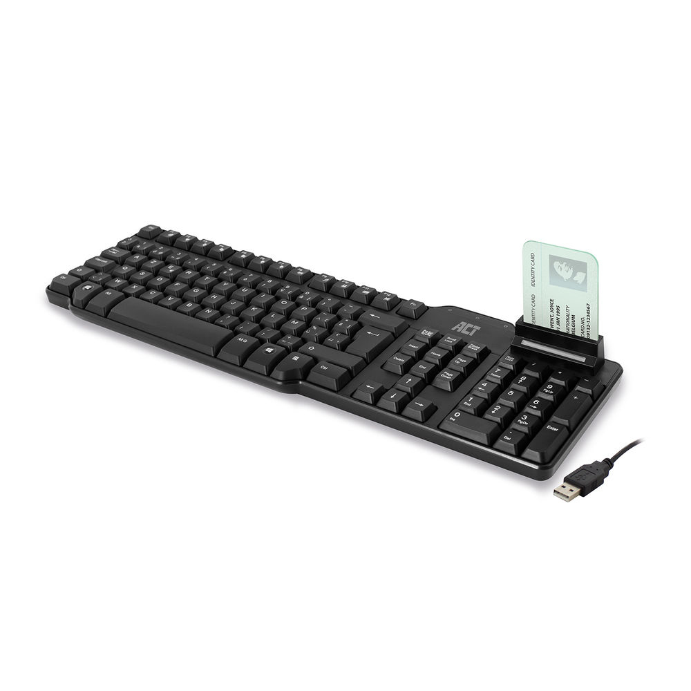 USB Keyboard With Smart Card Reader Azerty Belgian