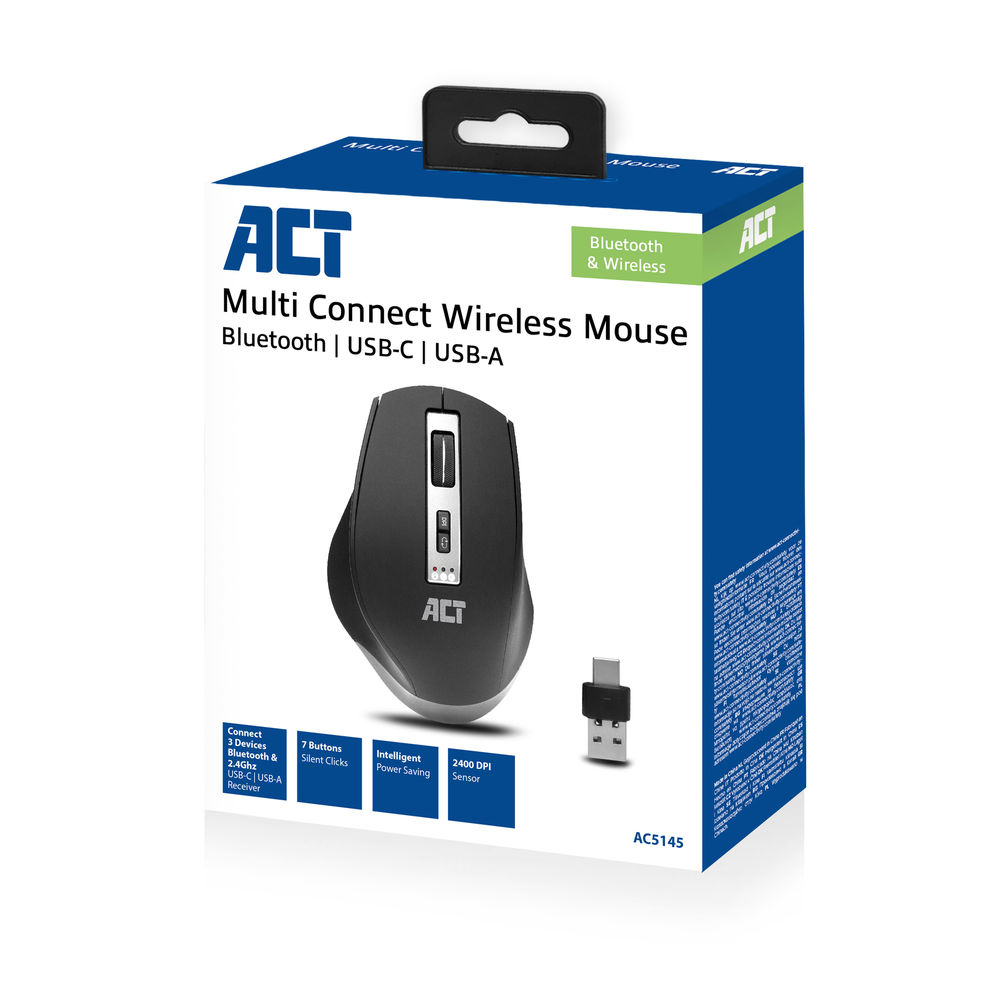 Wireless Multi-Connect Mouse 600 till 2400 dpi Black