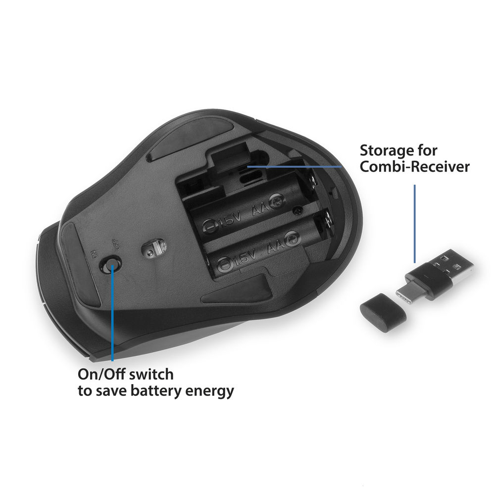 Wireless Multi-Connect Mouse 600 till 2400 dpi Black