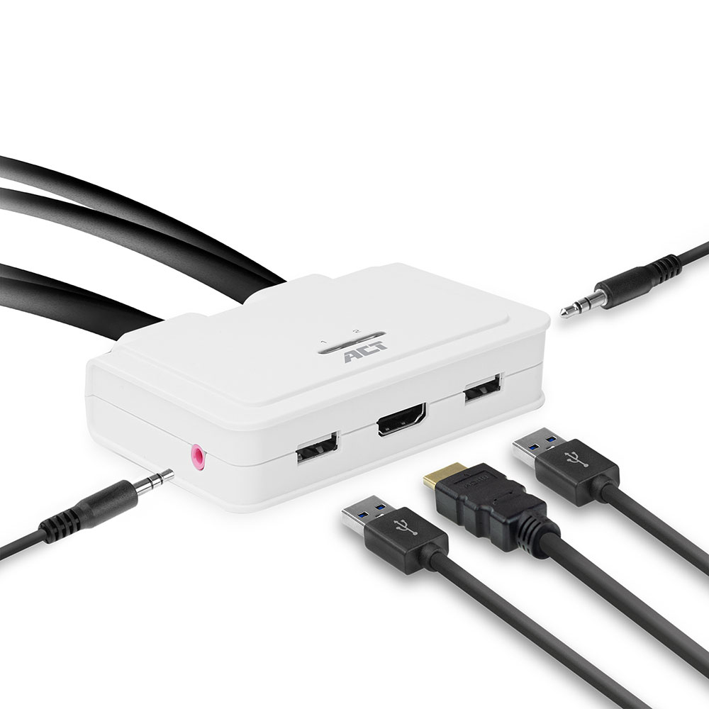 HDMI 4K KVM Switch With Fixed Cables