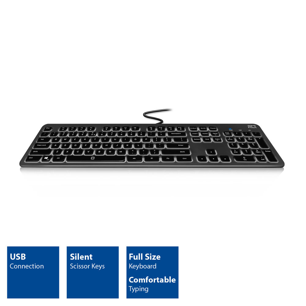 Wired Keyboard with backlight illumination Qwerty US