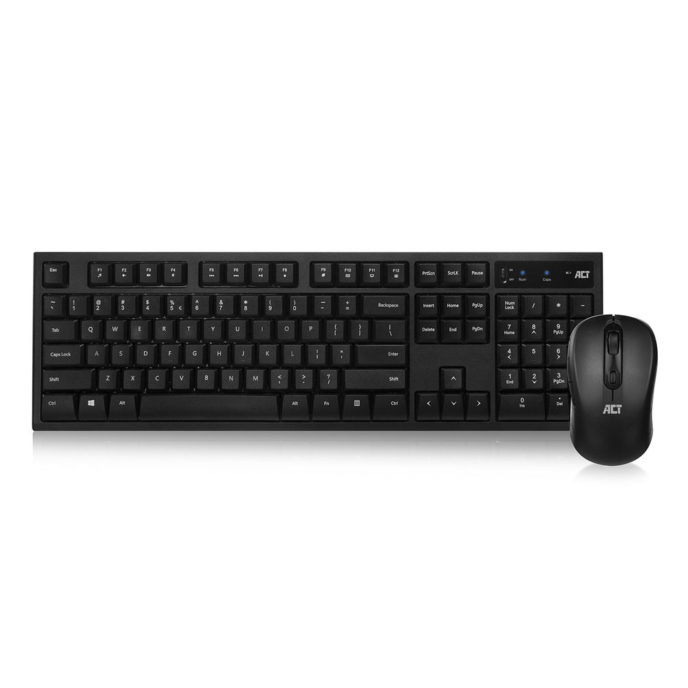 Wireless Keyboard And Mouse USB Nano Receiver Qwerty US/Int'l Black