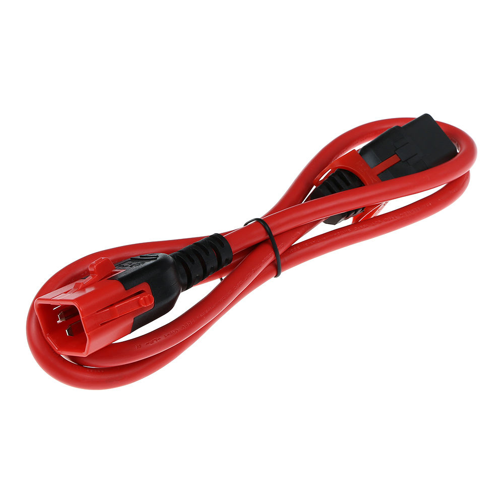 Powercord C13 IEC Lock+ - C14 IEC Lock Dual Locking Red 1.5m
