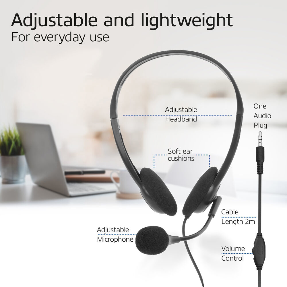 On-Ear Stereo Headset with 3.5mm Audio Jack