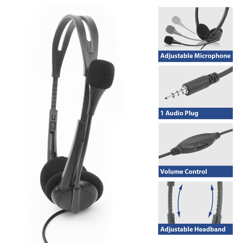 On-Ear Stereo Headset with 3.5mm Audio Jack