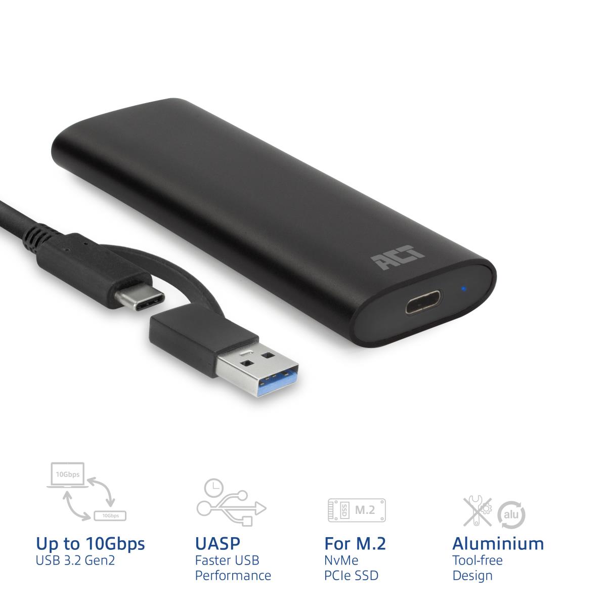 USB-c M.2 Nvme / Pci-e SSD Enclosure, Tool-free