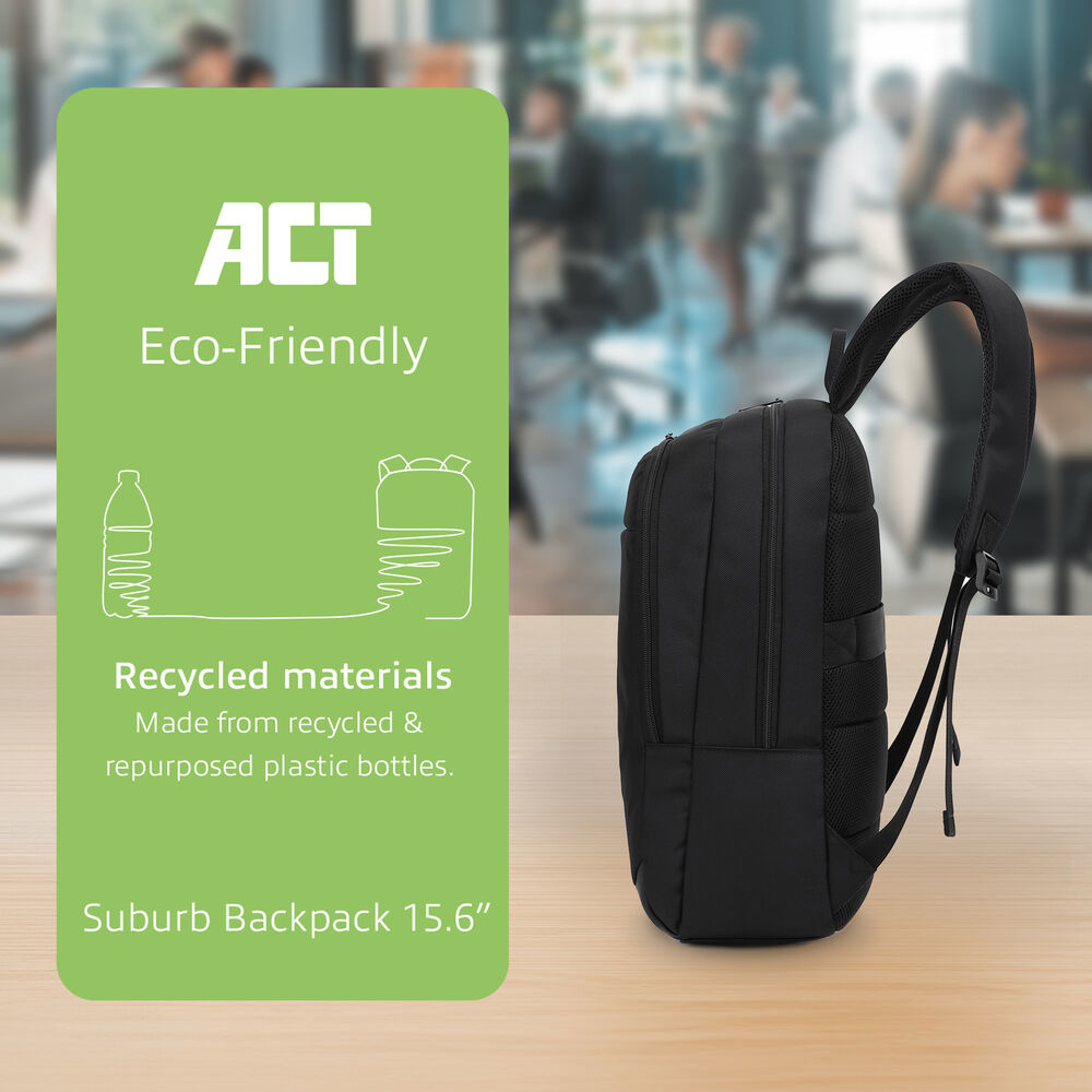 Suburb Backpack For Laptops Up To 15.6in Made From Recycled Plastic Bottles
