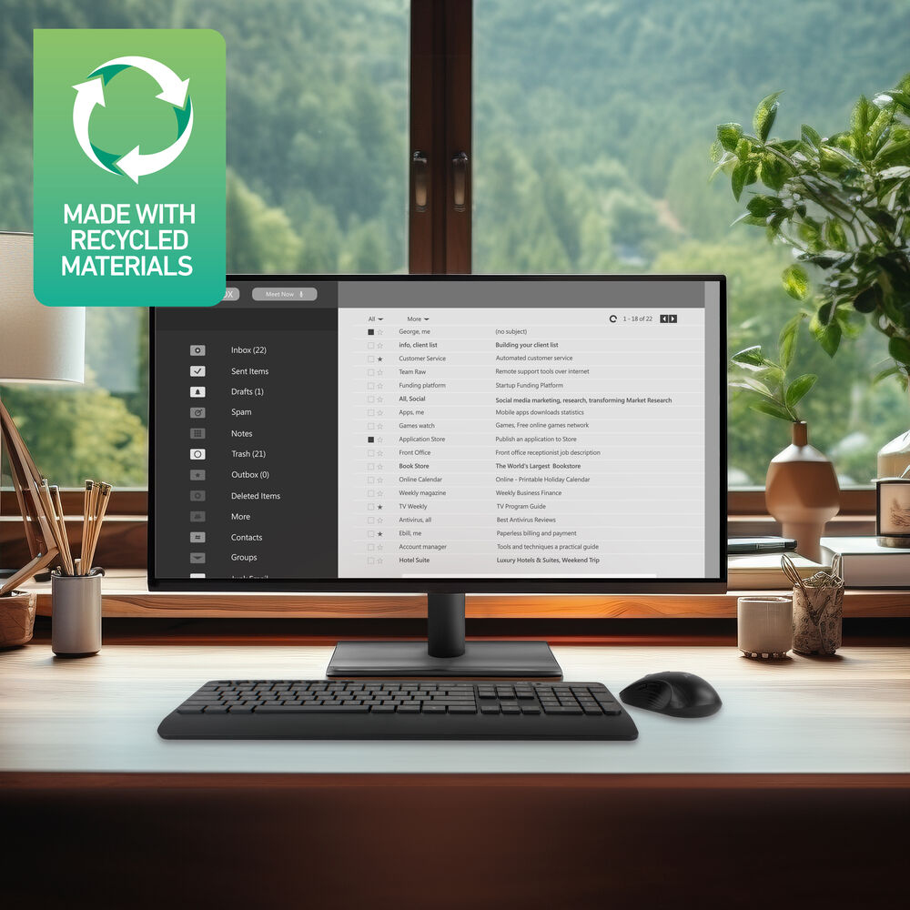 Wireless Keyboard And Mouse Bundle (qwerty), Silent Click, Eco-friendly