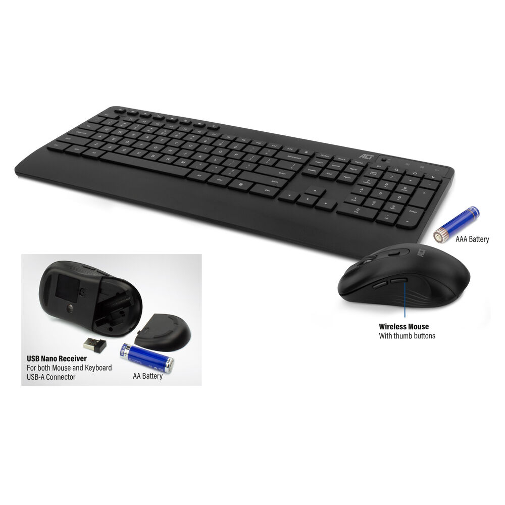 Wireless Keyboard And Mouse Bundle (qwerty), Silent Click, Eco-friendly