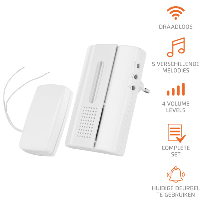 Wireless Doorbell Set Acdb-7000bc With Transmitter