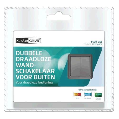Wireless Outdoor Double Wall Switch Agst-8802