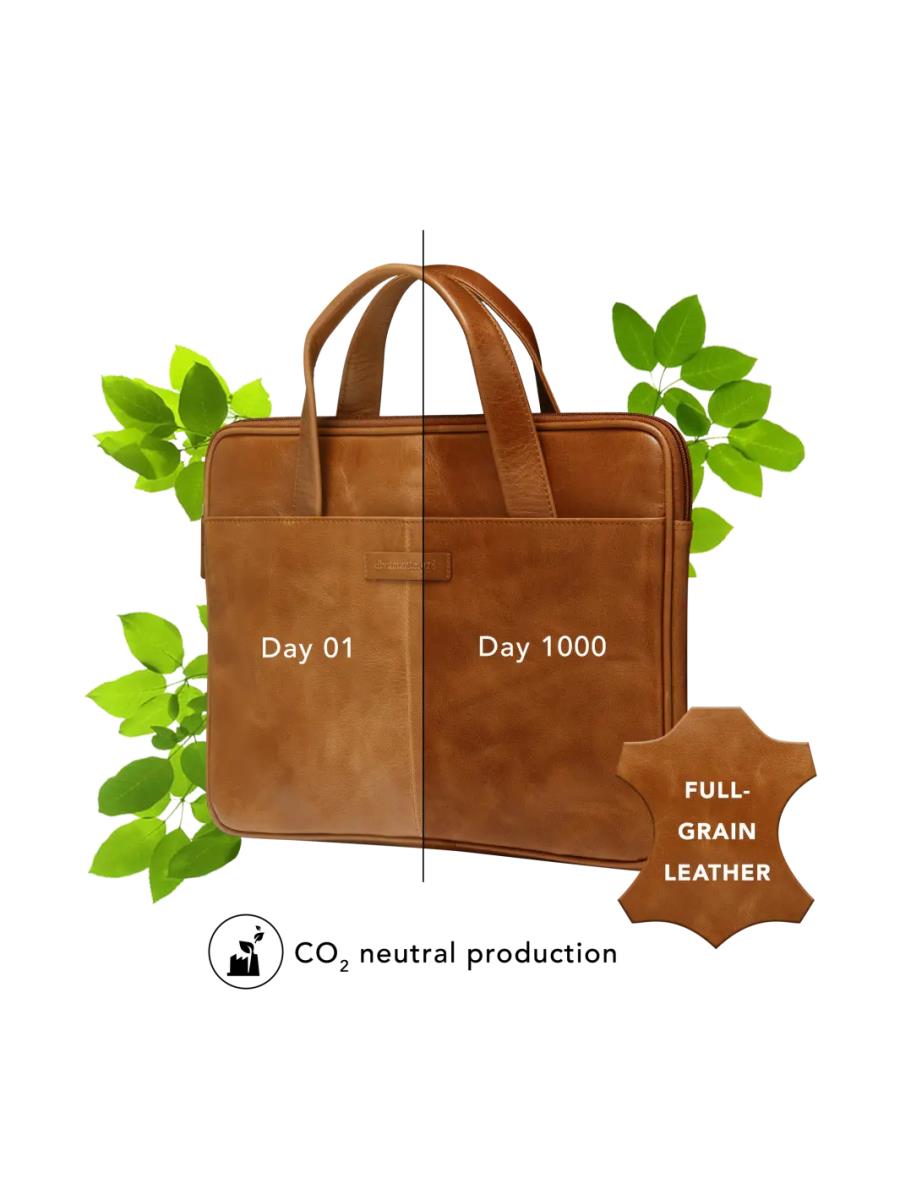 Silkeborg - 14in - Notebook Bag - Genuine Leather - Golden Tan - Universal