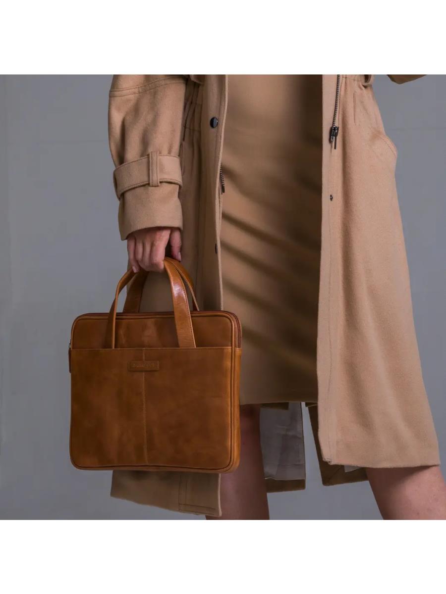 Silkeborg - 14in - Notebook Bag - Genuine Leather - Golden Tan - Universal