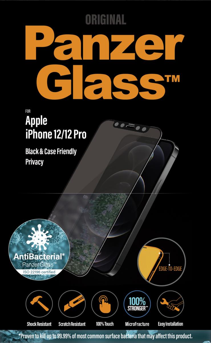 Screen Protector For iPhone 12/12 Pro In Black With Privacy Features
