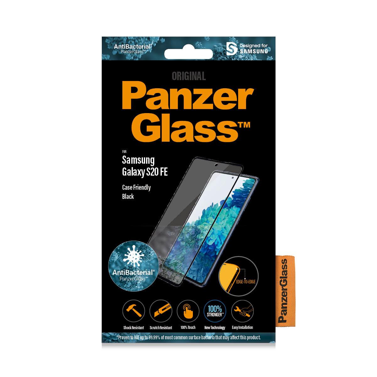 Screen Protector Case Friendly Black Samsung Galaxy S20 FE Antibacterial