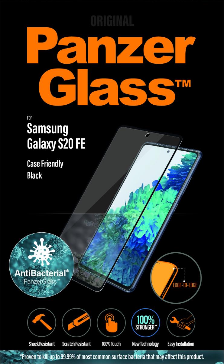 Screen Protector Case Friendly Black Samsung Galaxy S20 FE Antibacterial
