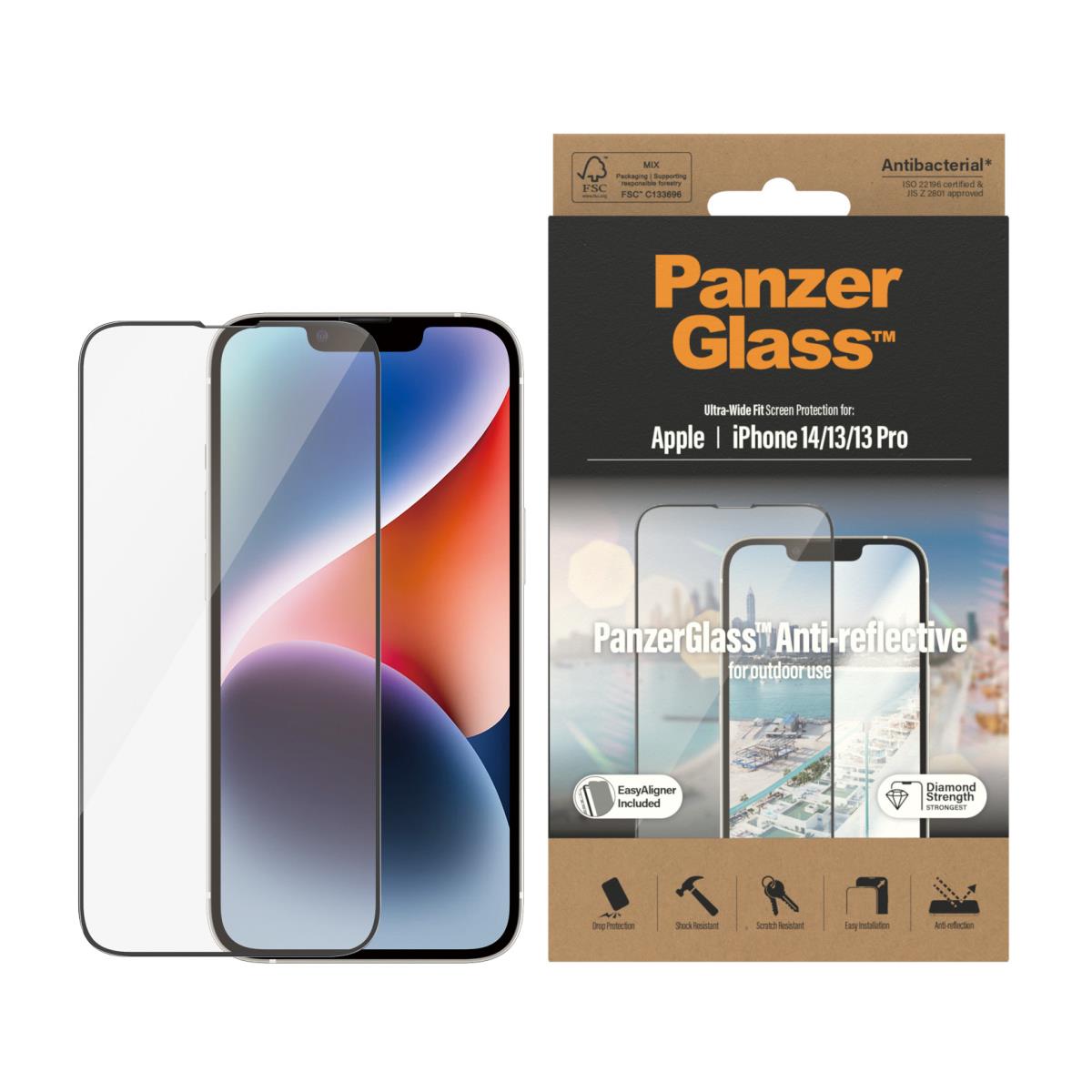 Tempered Glass Apple iPhone 2022 6.1in/13/13 Pro Uwf Anti-reflect Ab W. Applicator