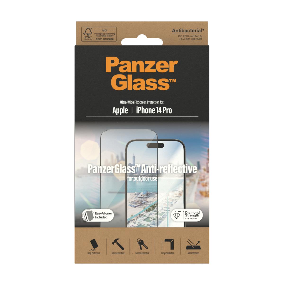 Anti-Reflective Screen Protector Ultra-Wide Fit with EasyAligner for iPhone 14 PRO