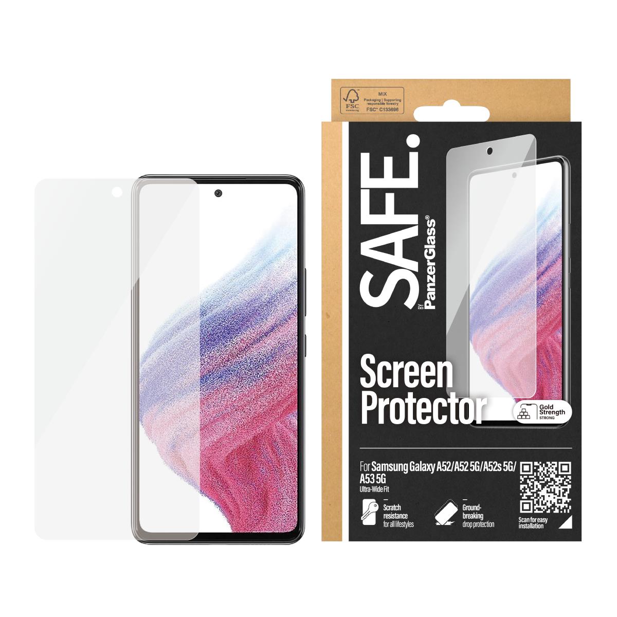 Safe Screen Protector For Galaxy A52/a52 5g/a52s 5g/a53 5g Ultra-wide Fit