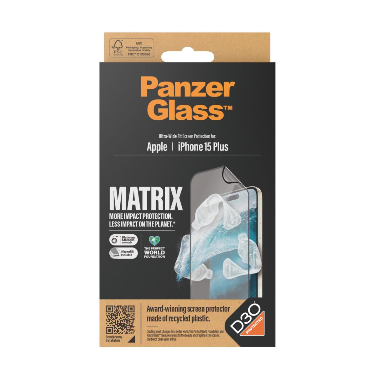 Matrix Screen Protector 6.7in With D3o iPhone 15 Plus / Ultra-wide Fit W. Alignerkit