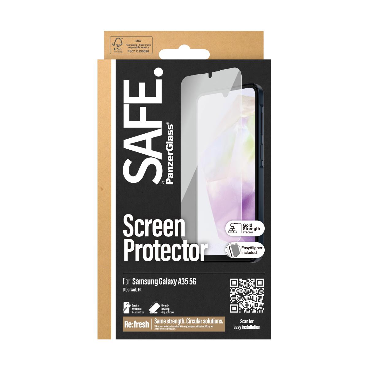Screen Protector Samsung Galaxy A35 5g / Ultra-wide Fit W. Easyaligner