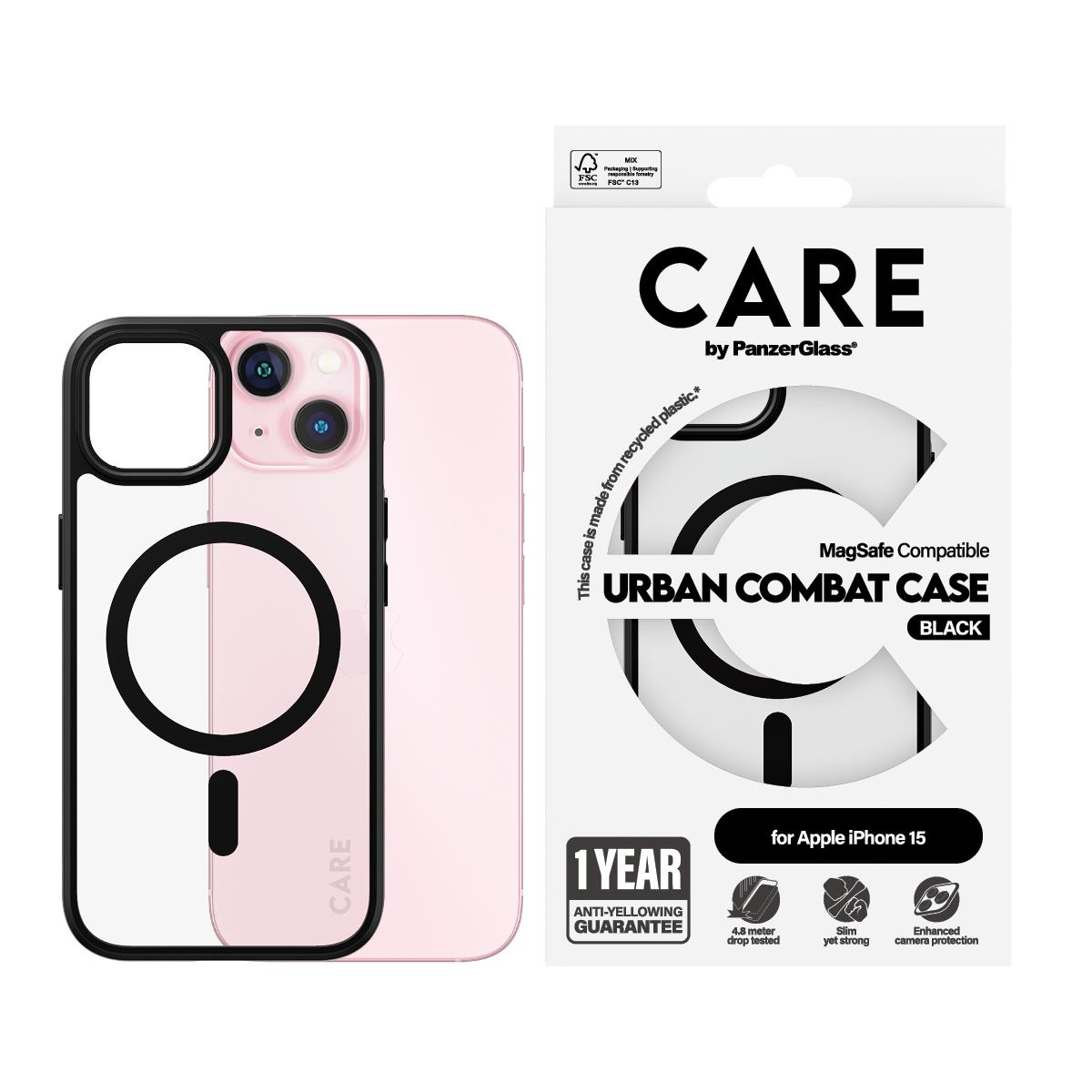 Care By Panzerglass Case Flagship Urban Combat Black Magsafe iPhone 15