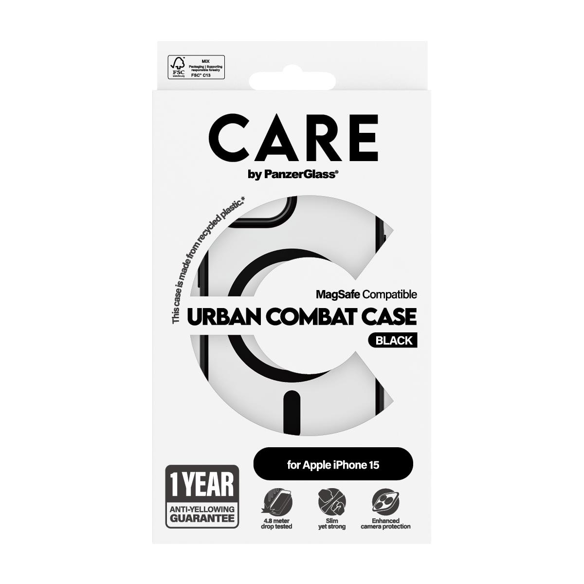 Care By Panzerglass Case Flagship Urban Combat Black Magsafe iPhone 15