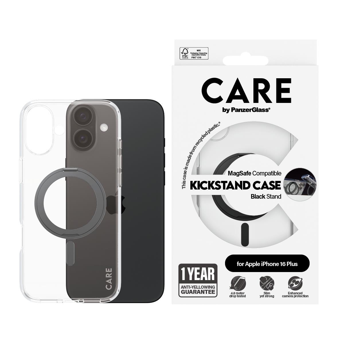 iPhone 16 6.7in Case Feature Black Kickstand/MagSafe