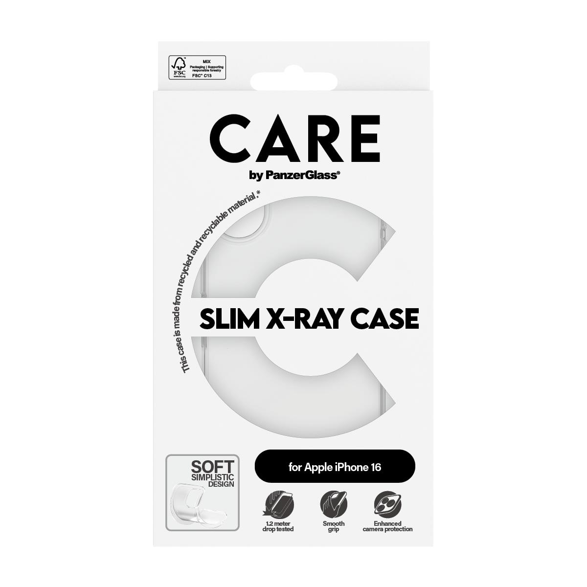 iPhone 16 6.1in Case Fashion Transparent X-Ray Soft Basic