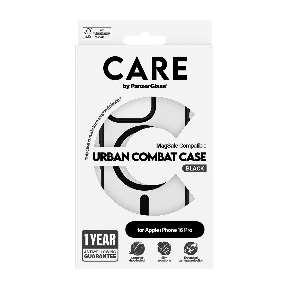 iPhone 16 6.3in Pro Case Flagship Urban Combat Black MagSafe