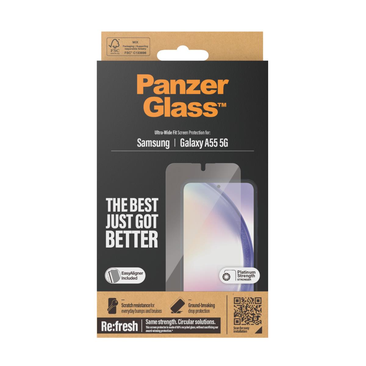 Screen Protector For Ultra-Wide Fit - Clear - for Samsung Galaxy A55 5G