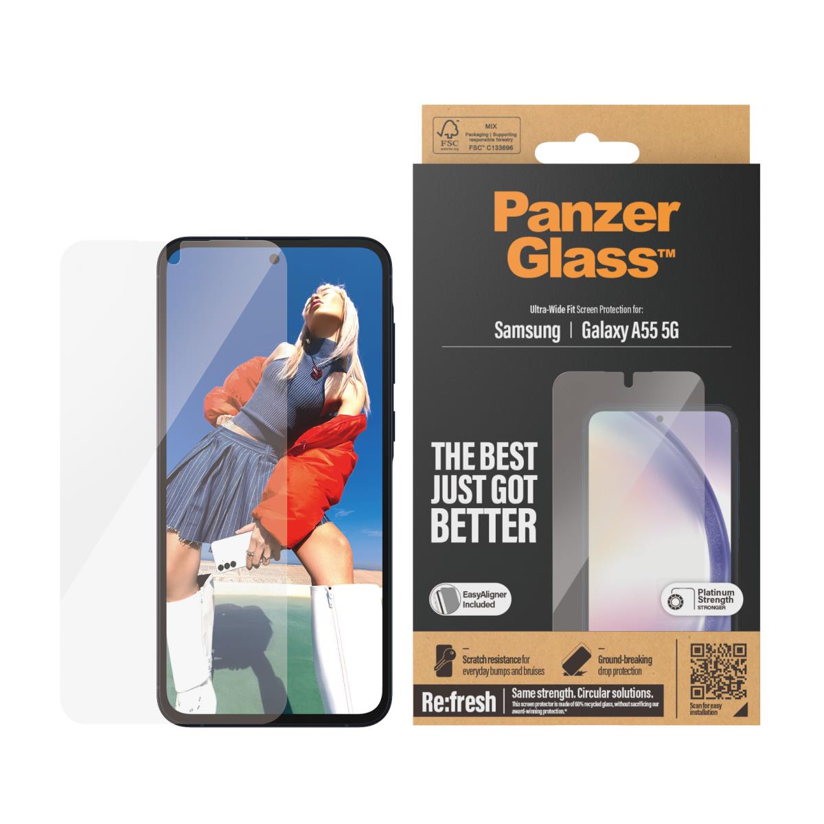 Screen Protector For Ultra-Wide Fit - Clear - for Samsung Galaxy A55 5G