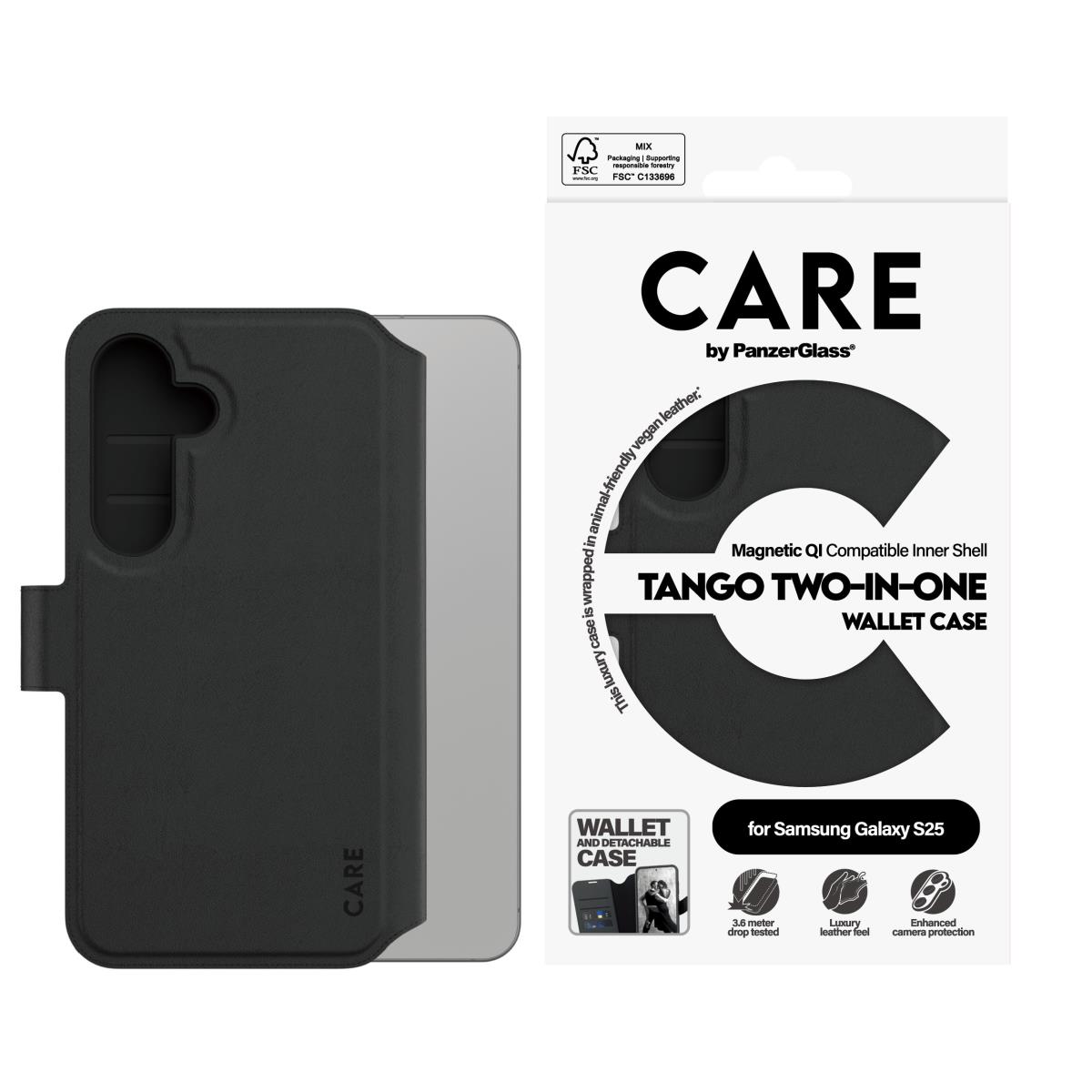 Feature Case Tango Two-in-one Wallet With Qi Compatible Samsung S25