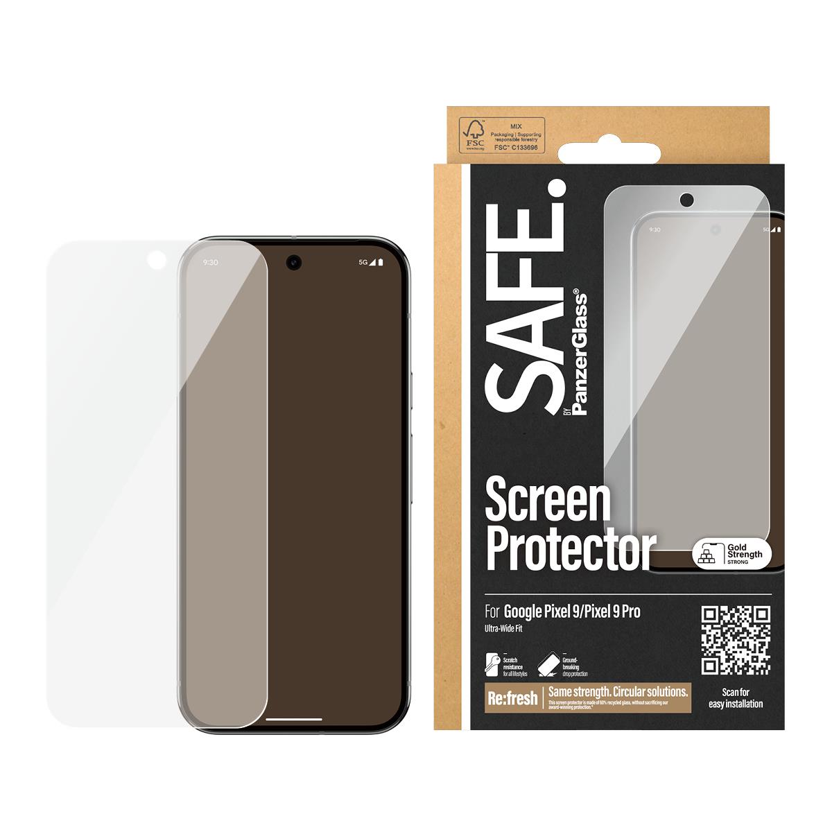 Screen Protector For Google Pixel 9 And 9 Pro Ultra-wide Fit