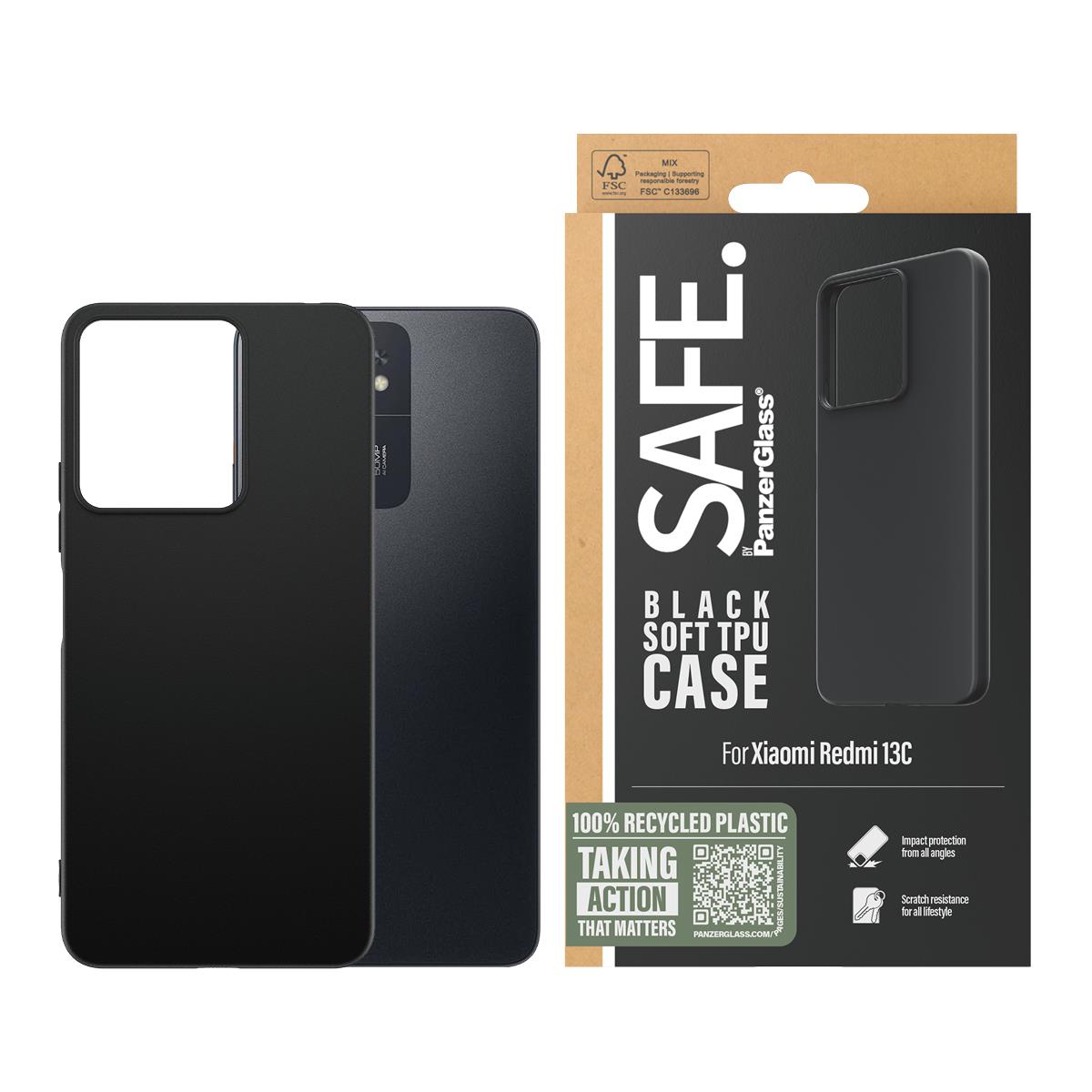 Safe By Panzerglass Tpu Case Black Xiaomi Redmi 13c