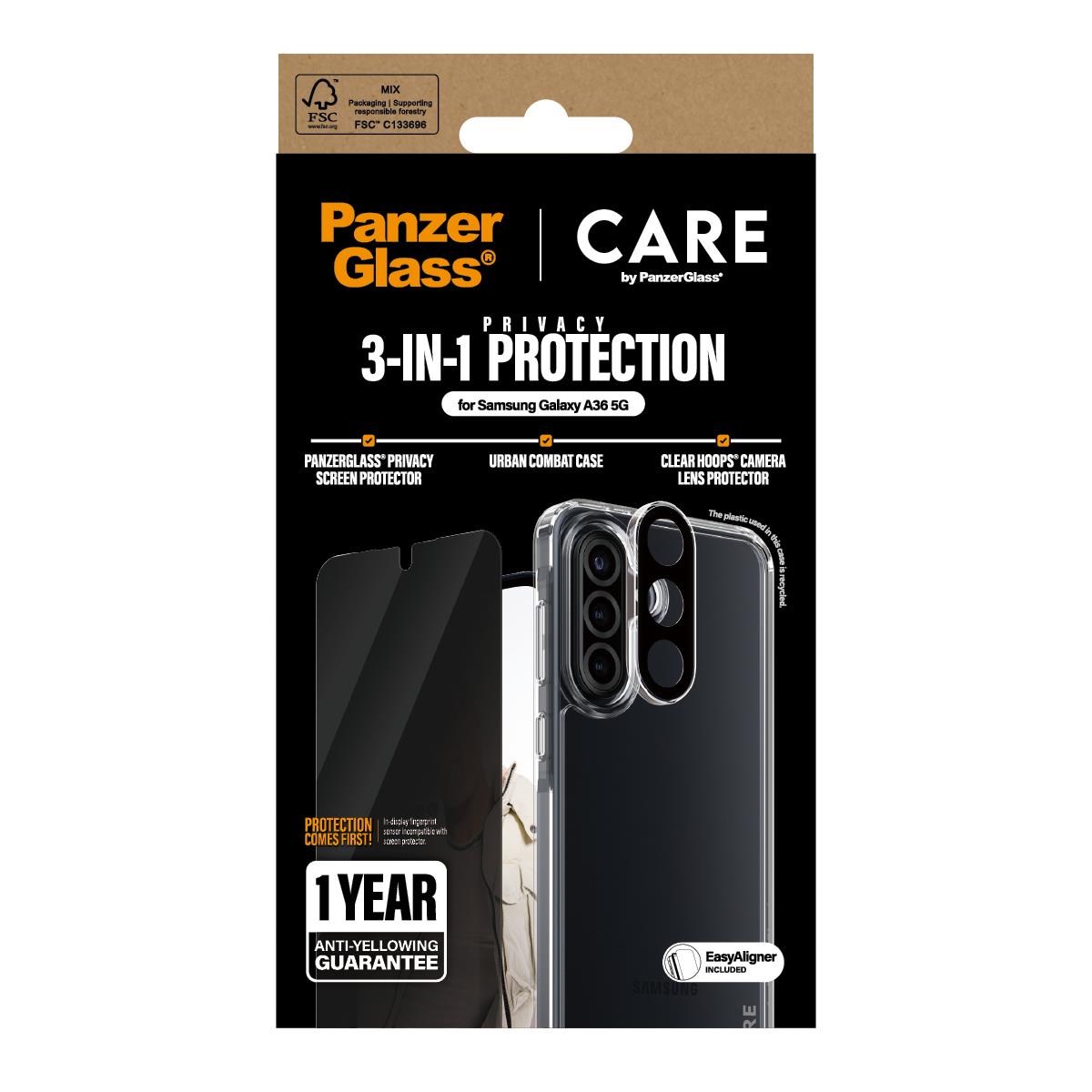 CARE by PanzerGlass Flagship 3-in-1 Privacy Bundle Samsung A36 5G