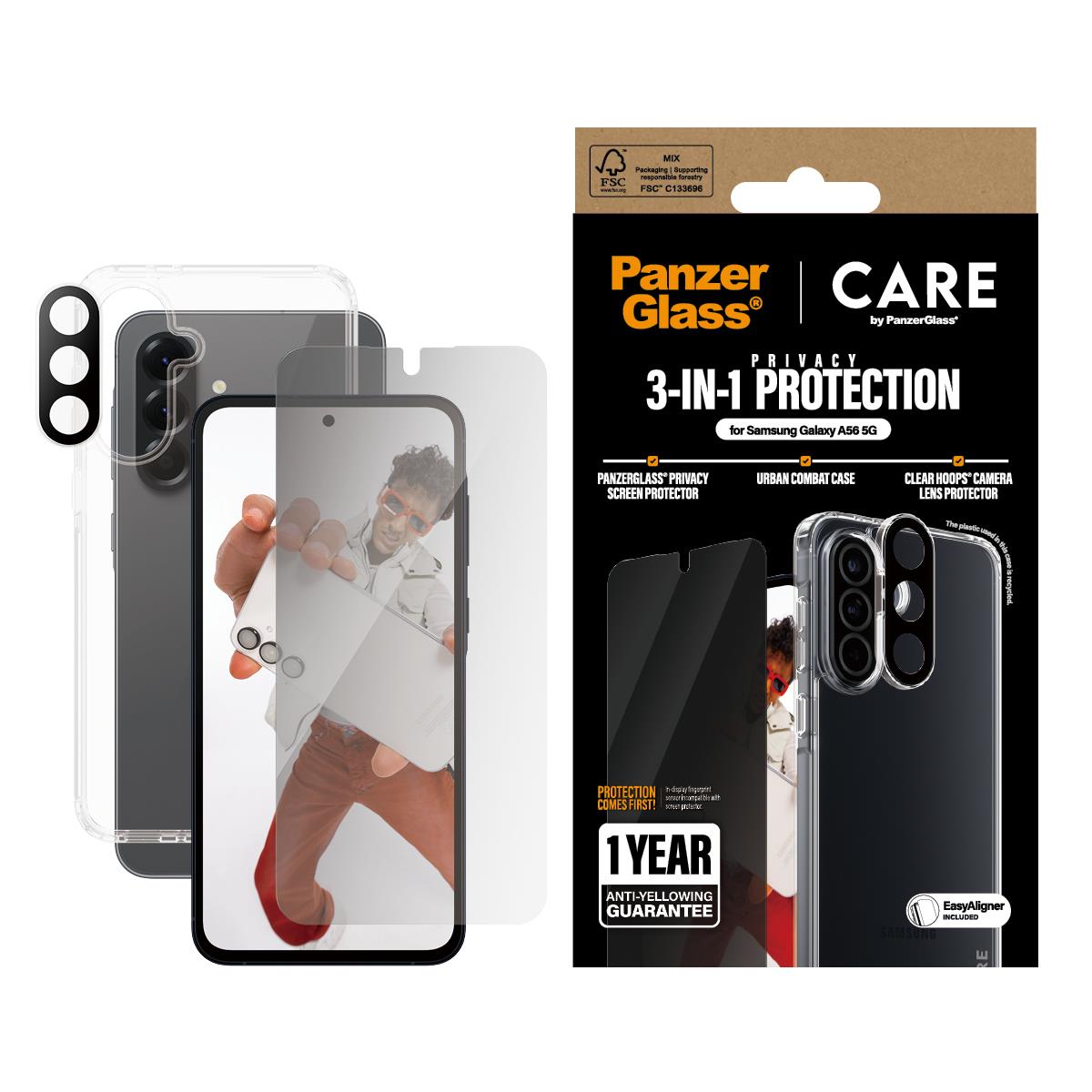 CARE by PanzerGlass Flagship 3-in-1 Privacy Bundle Samsung A56 5G